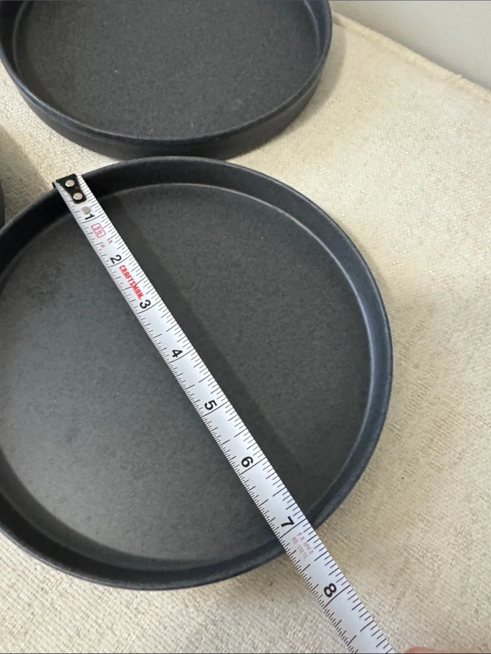 Pottery Barn Blackish Gray Round Serving Trays - Set of 5